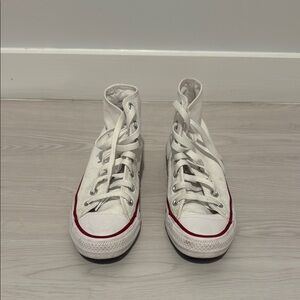 Converse White and Red High-Top Sneakers